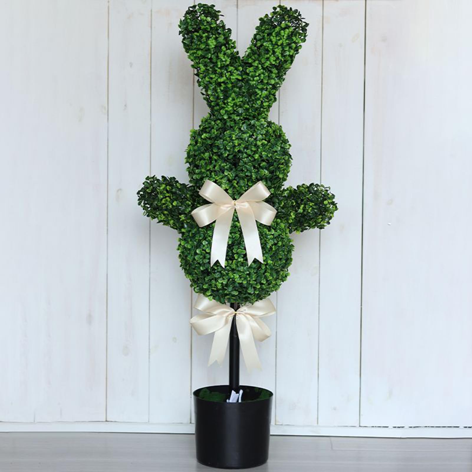 Topiario Coniglio Per Esterno Decorazione Pasquale Di Bosso Da 90 Cm | Topiario Coniglio Artificiale Con Picchetto Per Esterni Casa Ufficio Giardino Terrazzo Cortile