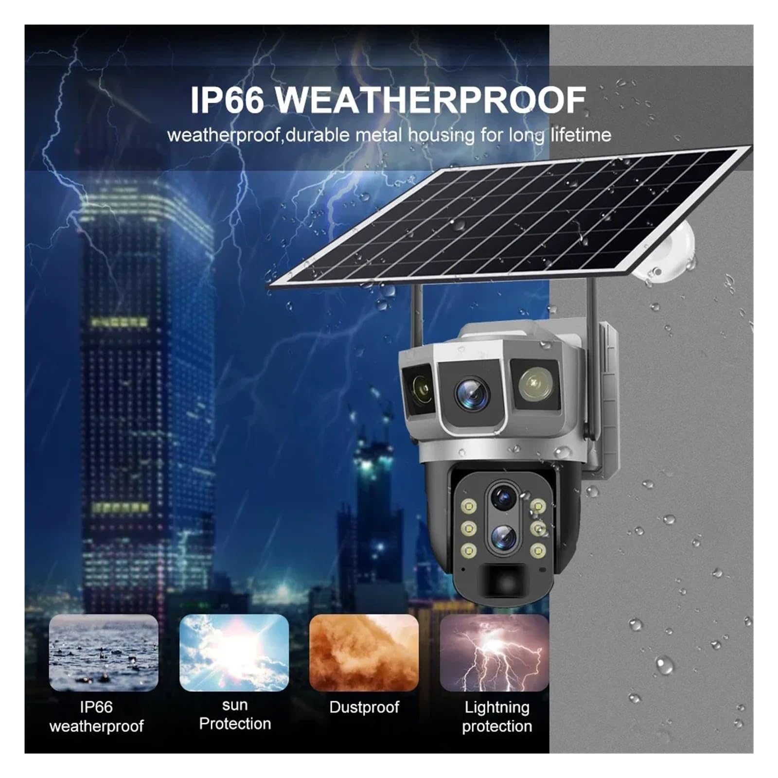 Caméra de sécurité Solaire 4G PTZ 12MP 6K