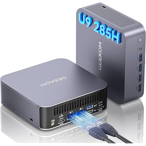 GEEKOM GT2 Mega Ai Mini PC with Latest Intel Core Ultra 9 285H & Arc 140T GPU (99 TOPS) | 32GB DDR5 2TB SSD | Windows 11 Pro | Dual 2.5G LAN, WiFi 7, USB4 | 8K Mini Desktop Computer for Office, Gaming