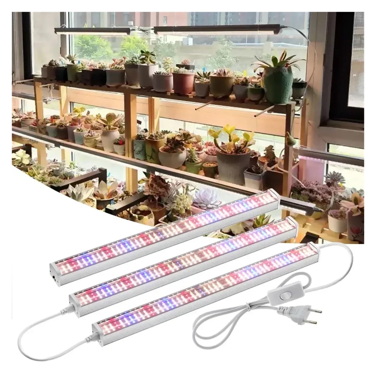 Lámpara de Cultivo, Luces LED de Cultivo de Espectro Completo for Plantas de Invernadero, lámparas de Cultivo sin Tierra, Flores vetales, luz de Relleno, 1/2/4/6 Uds.(Sunshine-4PCs)