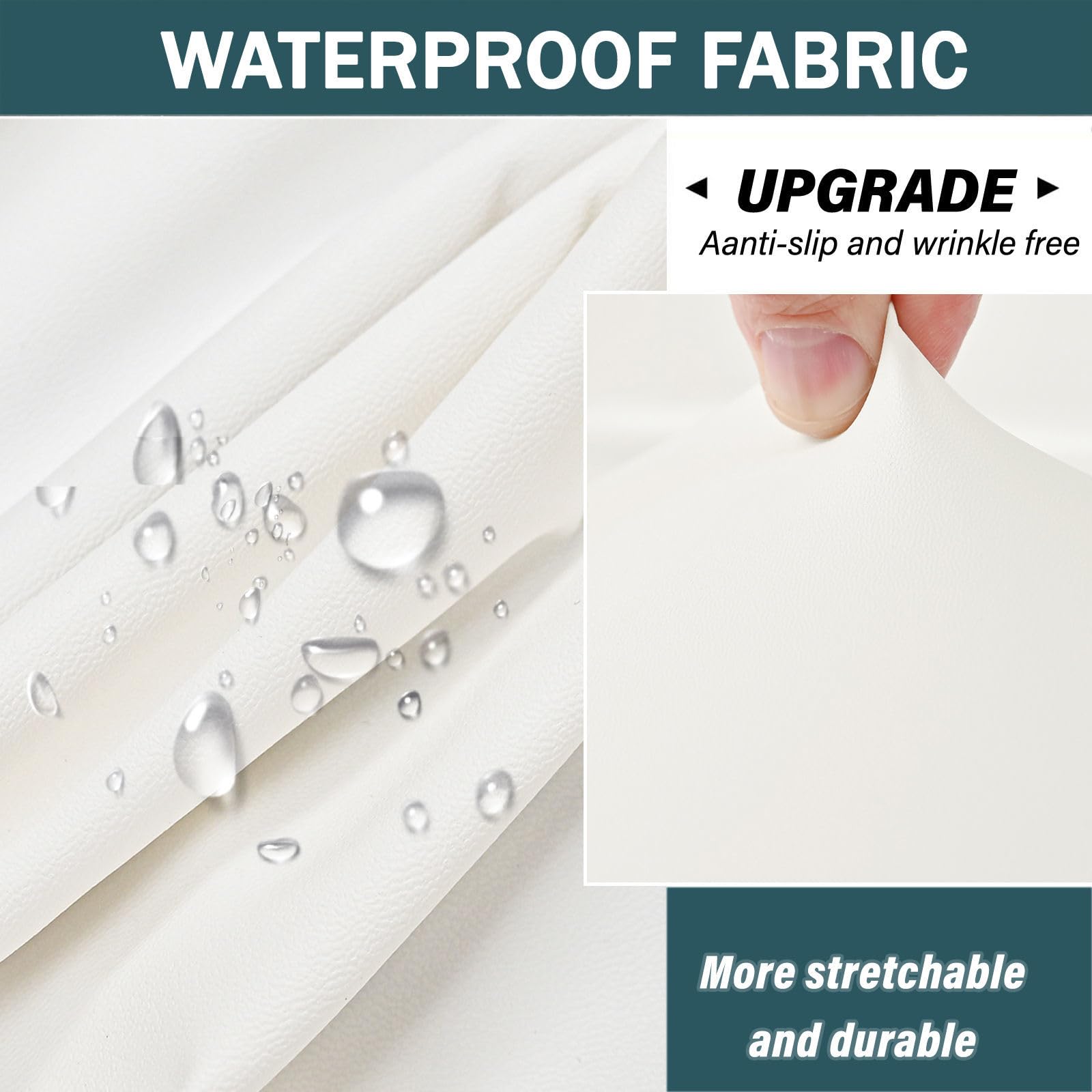 ZRCYXDW Bar Stool Covers, Waterproof PU Leather Bar Stool Chair Covers with Backs Barstool Protector Slipcovers with Elastic Bottom Washable for Swivel Barstool Chair Seat-White-4 Pack