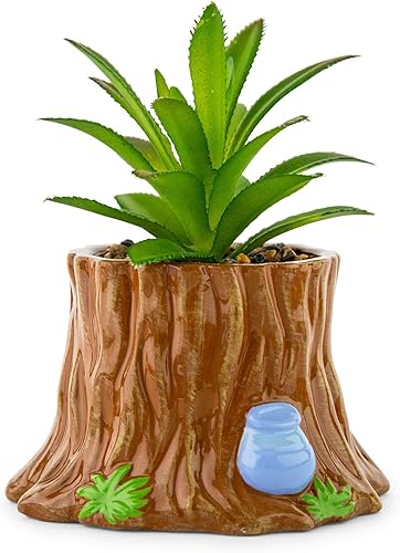 Miniatura 2 de Toynk Disney Winnie The Pooh Tree Stump - Maceta de 5 pulgadas con suculentas artificiales