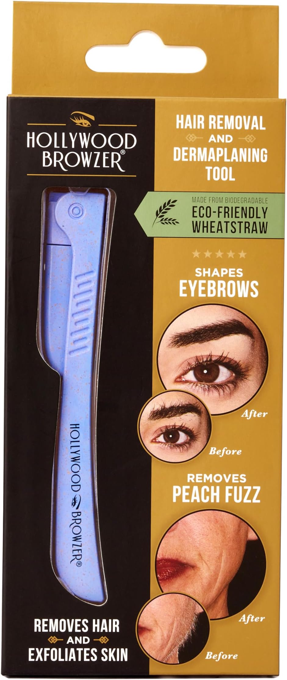 Dermaplaning Razor Tool for Face - Eyebrow Shaping - Removing Unwanted Hair and Peach Fuzz - Exfoliating Tool for Women - Face Razor for Women - Facial Hair Remover - (Amethyst)