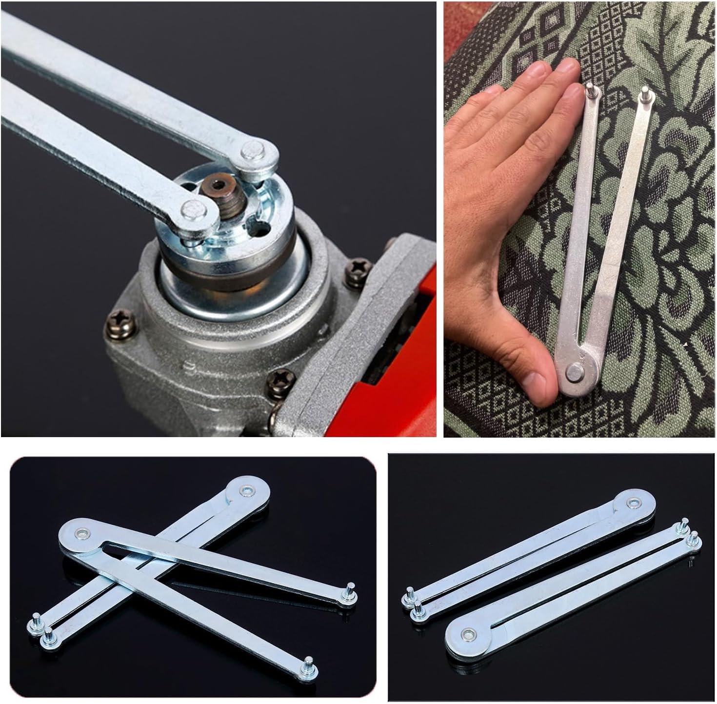 2 Pack Angle Grinder Pin Wrench Universal Adjustable Angle Grinder Replacement Wrenches Locknut Spanner for Bosch Makita Milwaukee DongCheng Dewalt Angle Grinders Outer Flange Nut Lock Nuts