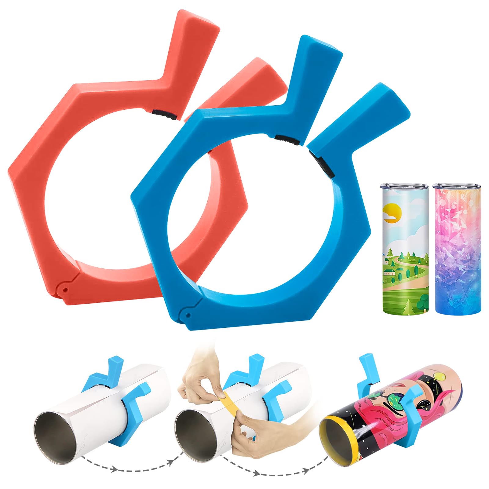 Photo 1 of *Set of 4 total** Pinch Perfect Tumbler Clamp 2 Pack Tumbler Pincher Tool Sublimation for 20 oz Skinny Straight Glass Cup Pinch Tumblers Perfect Clamp Grip Tools for Blanks Tumblers Cups Sublimation Paper