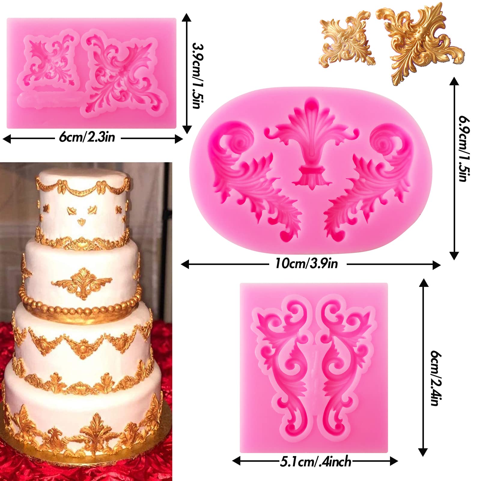 7 Moldes A Para Fondant Estilo Barroco, Estilo Flor, Filigra | Meses, image size:1601x1601