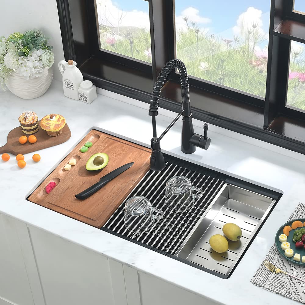 【intch.】ShankSuper110sWoolSlacksICESENSE Clihome Kitchen Sinks Undermount 32-in x 19-in Brushed Stainless