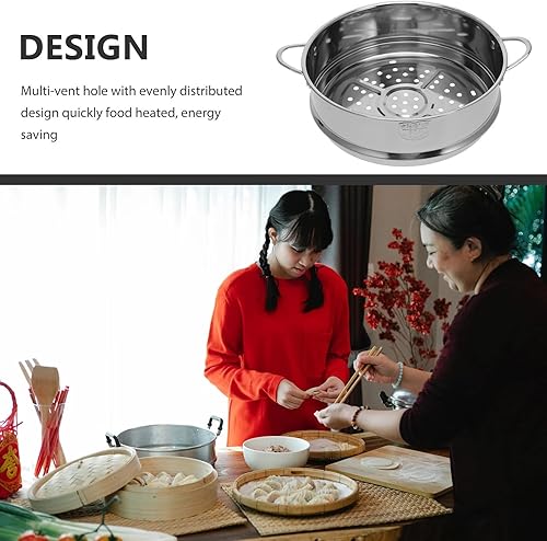 Miniatura 5 de STOBAZA Cesta redonda de vapor de alimentos de 8.7in, cesta de vapor de acero inoxidable, rejilla de vapor compatible con olla instantánea a