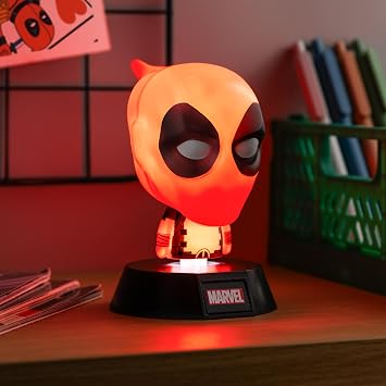 Deadpool Officially Licensed Disney Marvel 3D Icon Light for Office, Gaming Room, Bedroom Marvel Fan Gift Decor and Accessory Night Light | Paladone