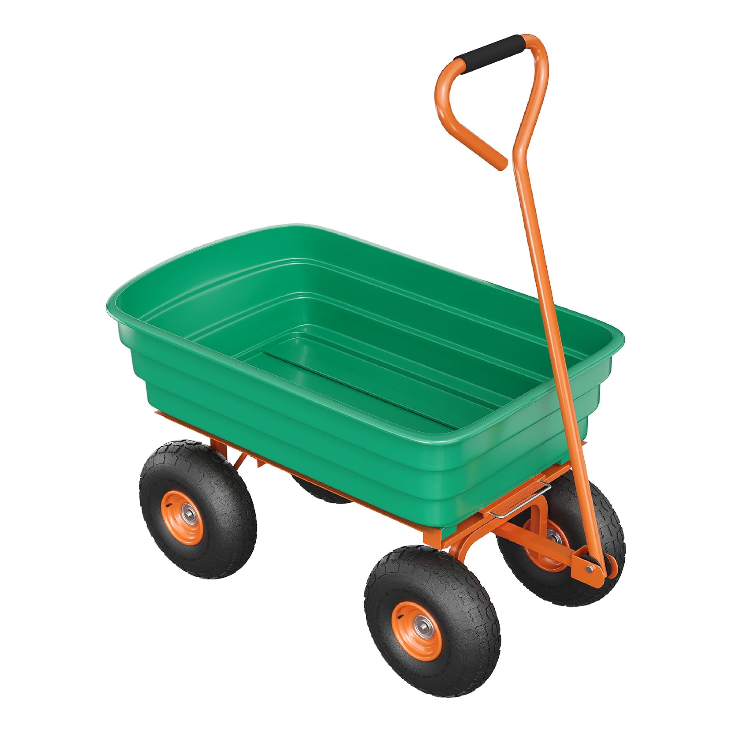 Garvee Gartenwagen, 104 x 58 x 105 cm, grün | Rostfestes Polyethylen, 272 KG Tragfähigkeit, Transportwagen für Garten, Hof und Lager