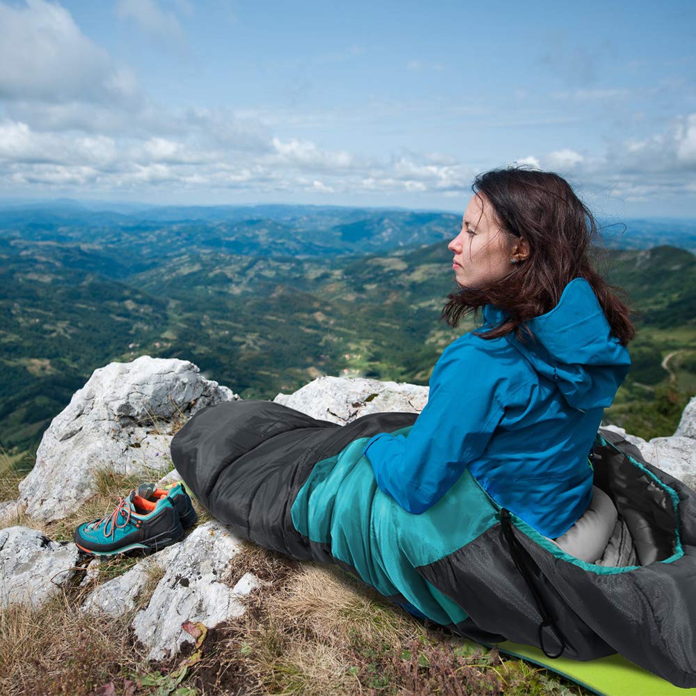 Forceatt Saco de Dormir Momia 5-25°C Impermeable Adultos 3-4 Estaciones Camping Trekking