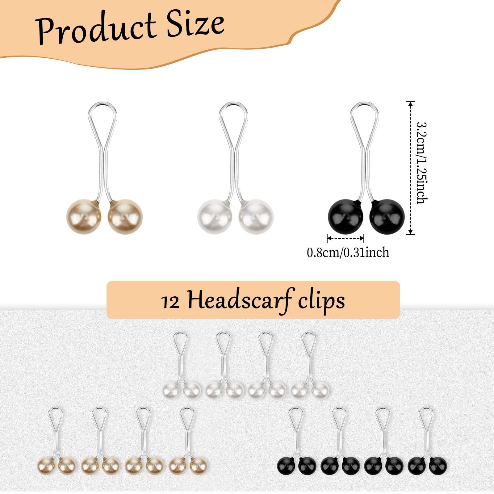 12 Stück Cardigan-Clips Mit Perlen – Kleidungsbroschen In Champagner, Grau & Weiß