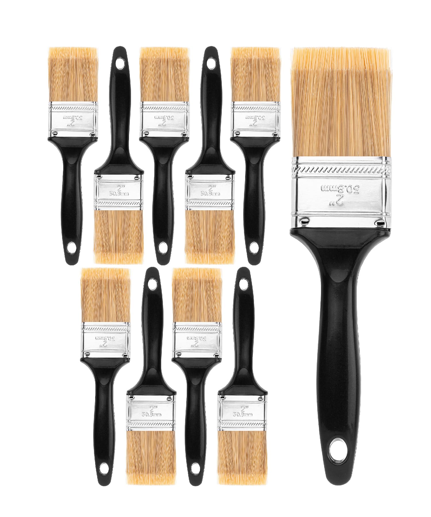 Pinceaux plats de 5,1 cm avec poignée en plastique Bates pour une finition lisse sans traces