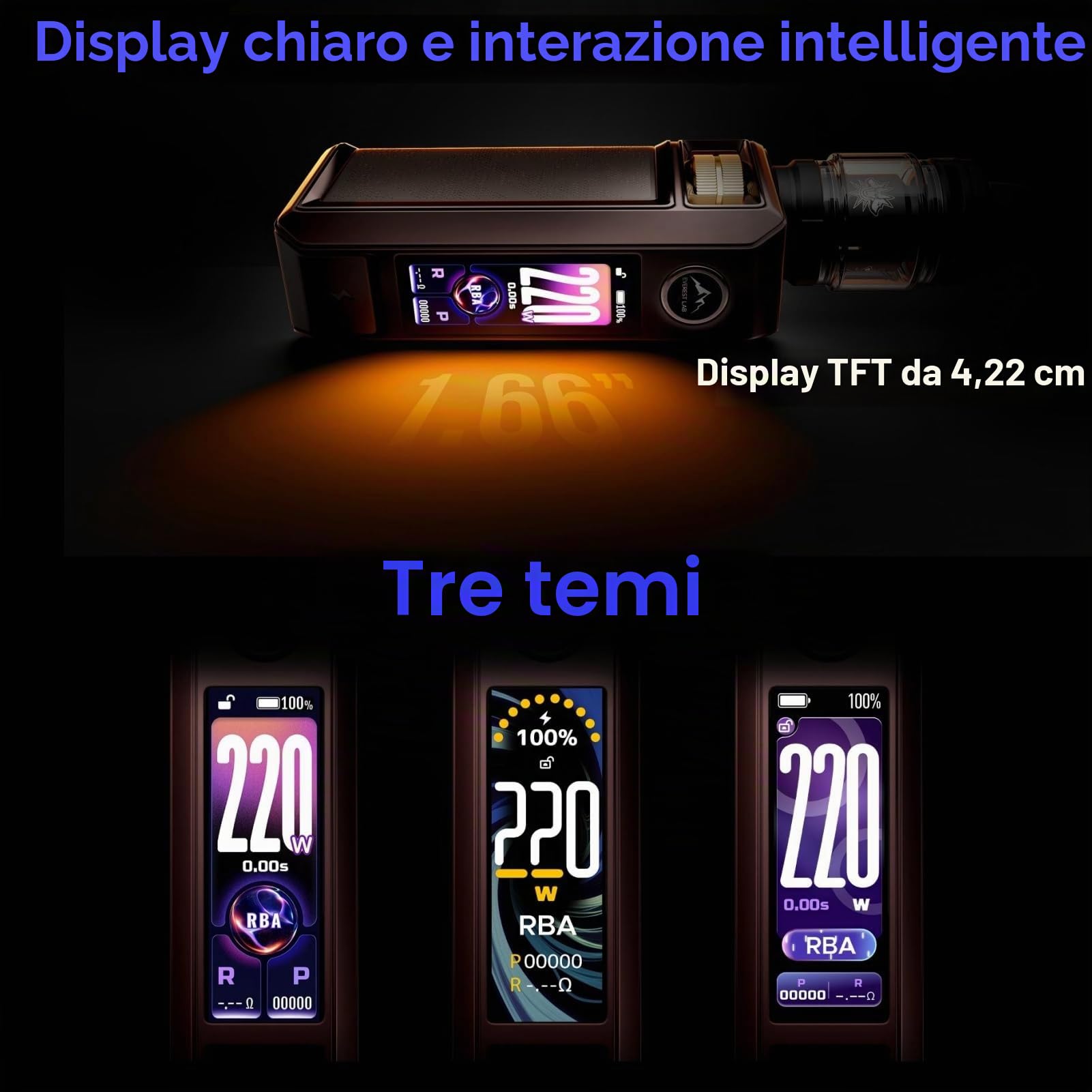 For VOOPOO Drag 6 Kit 220 W Mod (Nero) Batteria da 4400 mAh | 5 ml Serbatoio UFORCE X Tank II | PnP X Coil 0,15Ω e 0,3Ω | Rotella di regolazione di precisione | Schermo TFT da 1,66'' - No Nicotine