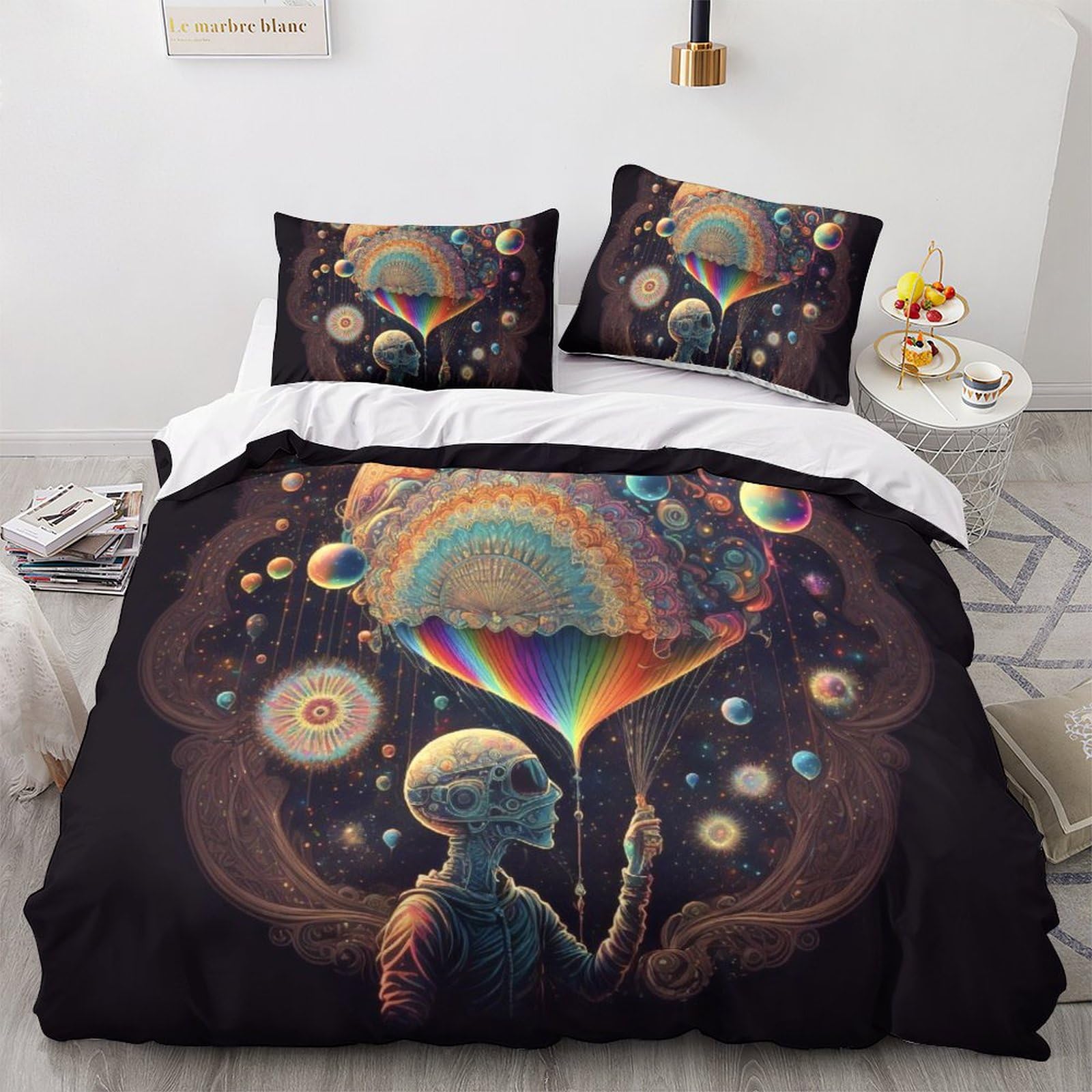 Housse de couette 3D colorée pour une chambre d'adulte moderne et un lit double 200x200cm