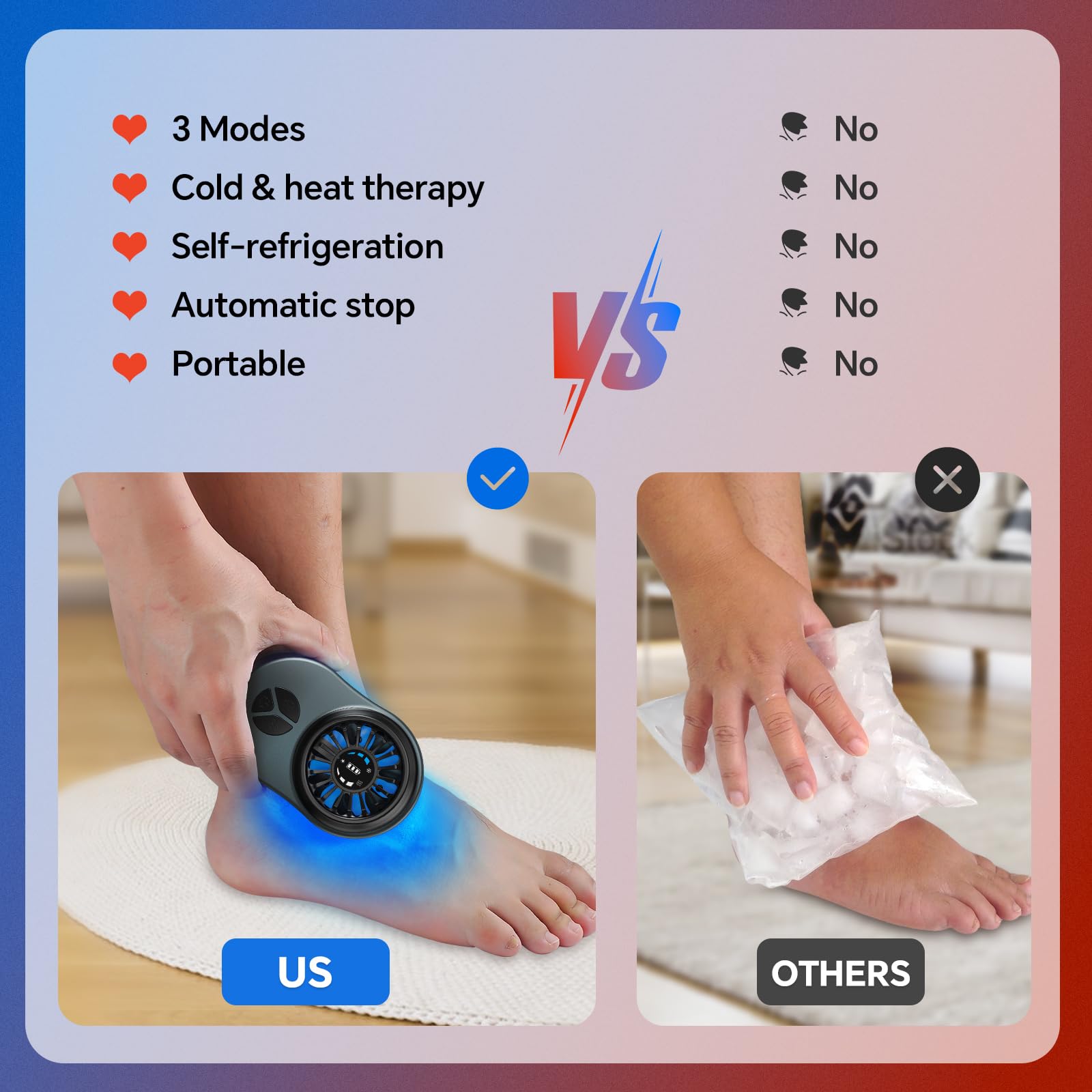 Máquina portátil de terapia de frío, dispositivo de sistema de calor y hielo para aliviar el dolor | Crioterapia, compresión de hielo, para recuperación deportiva, rodilla, hombro, relajación muscular, correas ajustables