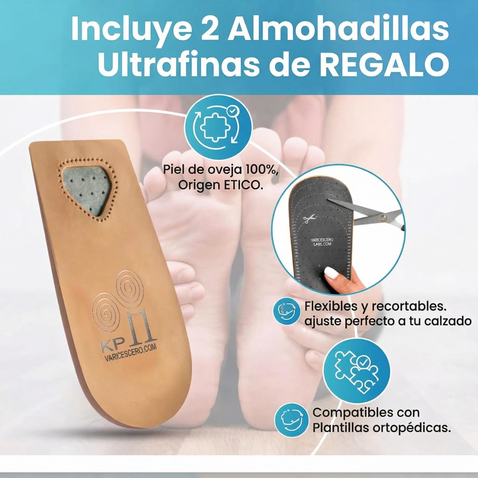 VARICES CERO Dispositivo KP11 | Masaje de Acupresión | Piernas Cansadas | Mala Circulación | Hinchazón Pesadez Molestias | Mejora varices arañas vasculares | Dolor Muscular | Uso Diario y cómodo