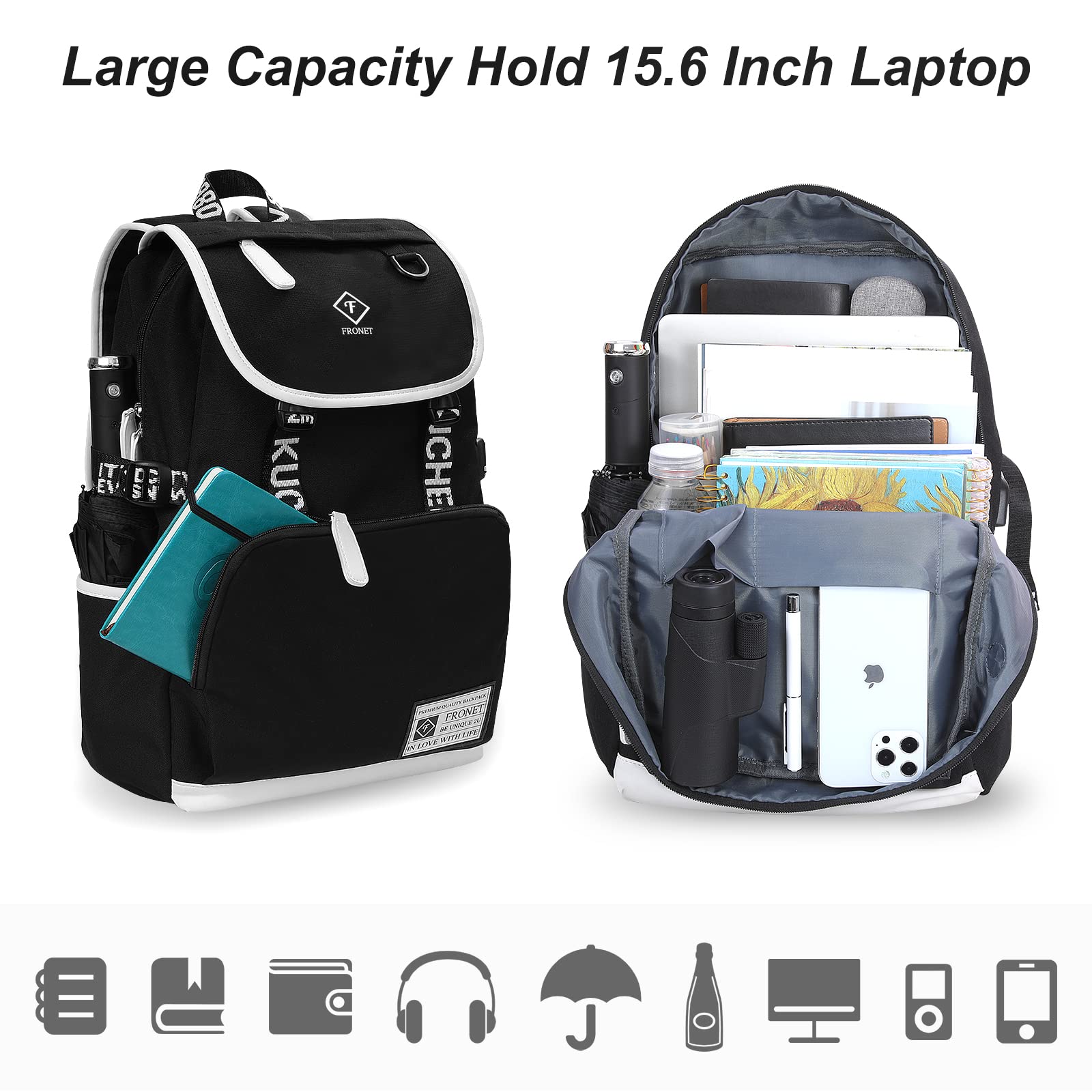 Cartable Fille Garçon Primaire Collège Élémentaire Enfant Sac à dos Scolaire Maternelle, Sacs d'école Filles garçon Adolescent Loisir Voyage Femme, 8 9 10 11 12 13 14 15 16 Ans CE2 CM1 2 6E