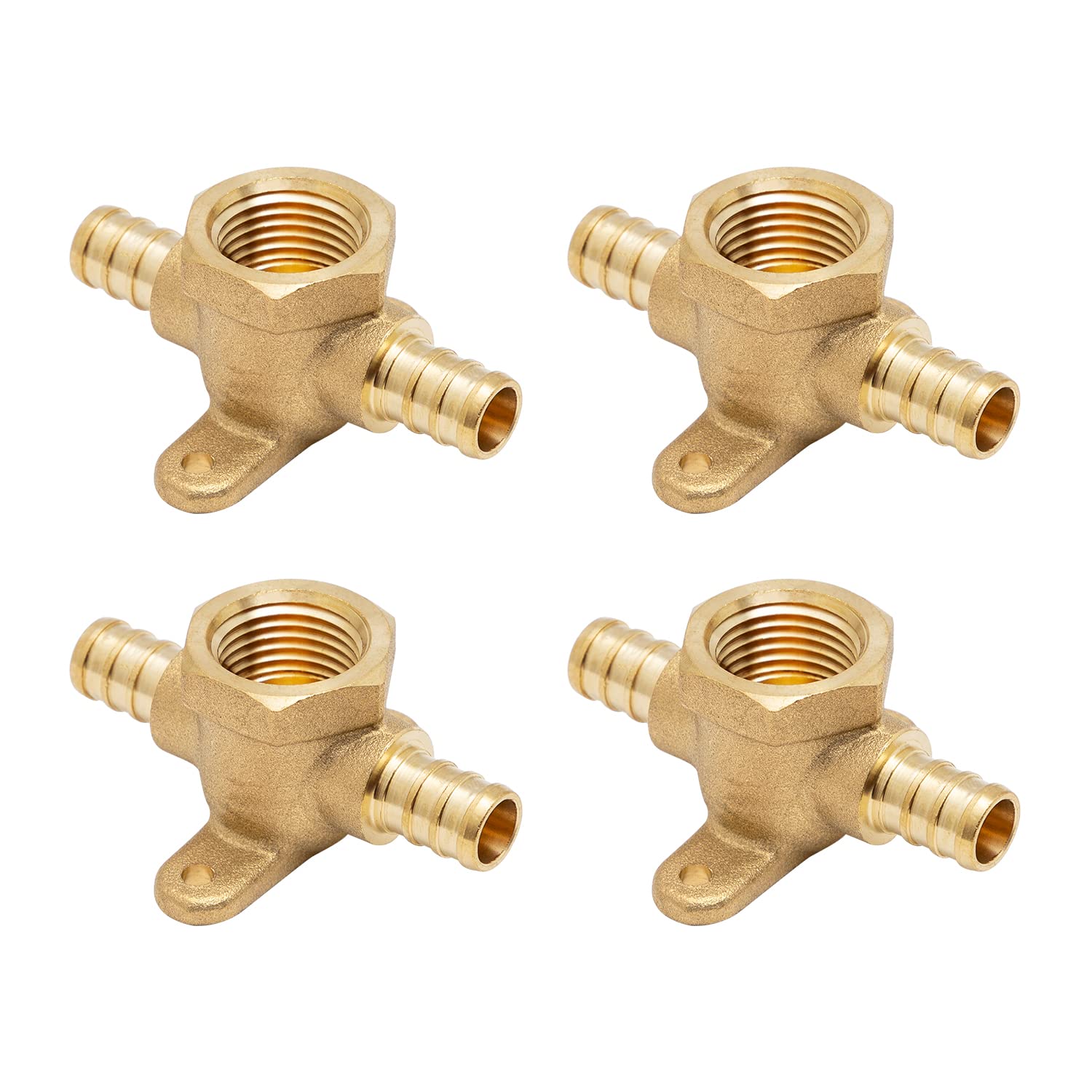 SUNGATOR 4-Pack 1/2" PEX Female NPT Drop-ear Tee, from PEX to Threaded Pipe