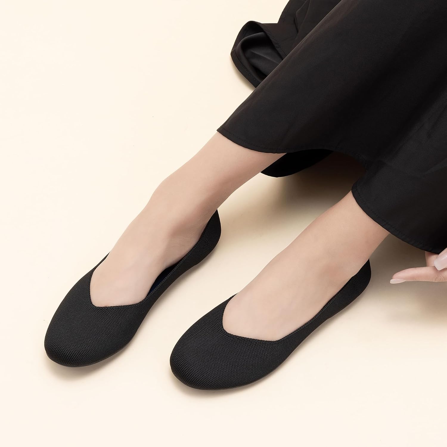 Women's Ballet Flat Dressy Casual Knit Shoes Round Toe Women Mesh Flats - Image 10
