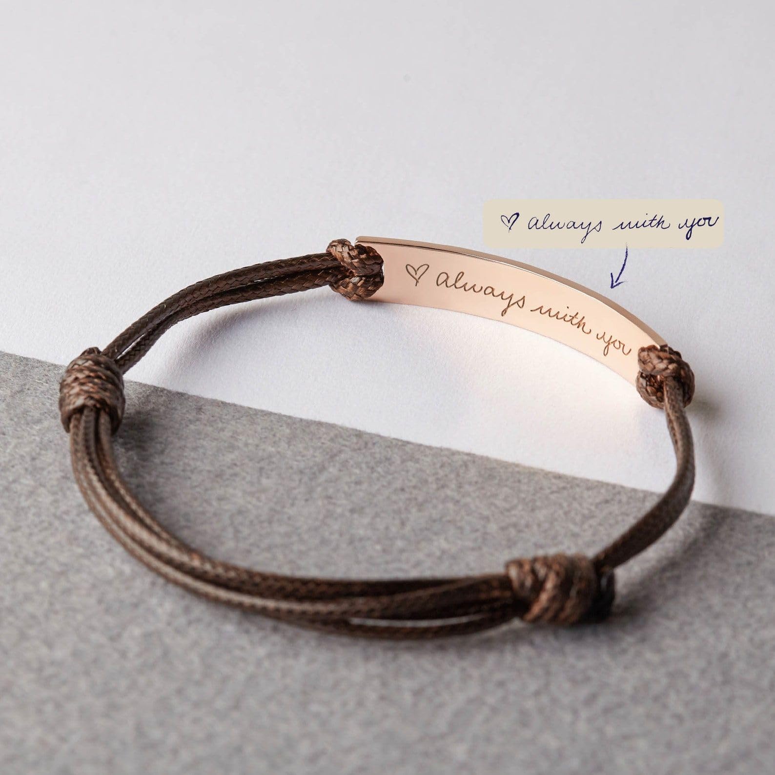 Pulsera con escritura manuscrita para hombres, real escritura manuscrita joya, cumpleaños Presents para él aniversario para novio San Valentín Día de la Madre Navidad cumpleaños aniversario