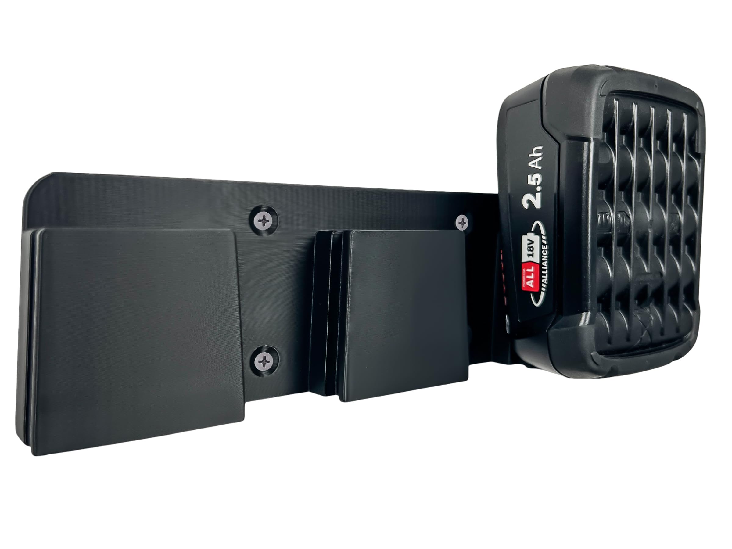 Decoralin Wall Mount for Bosch 18V Home & Garden Battery – Compatible with Bosch PBA & BAT Series – Battery Holder Organizer for 18V Power Tools – Holds 3 Batteries – Made in Europe