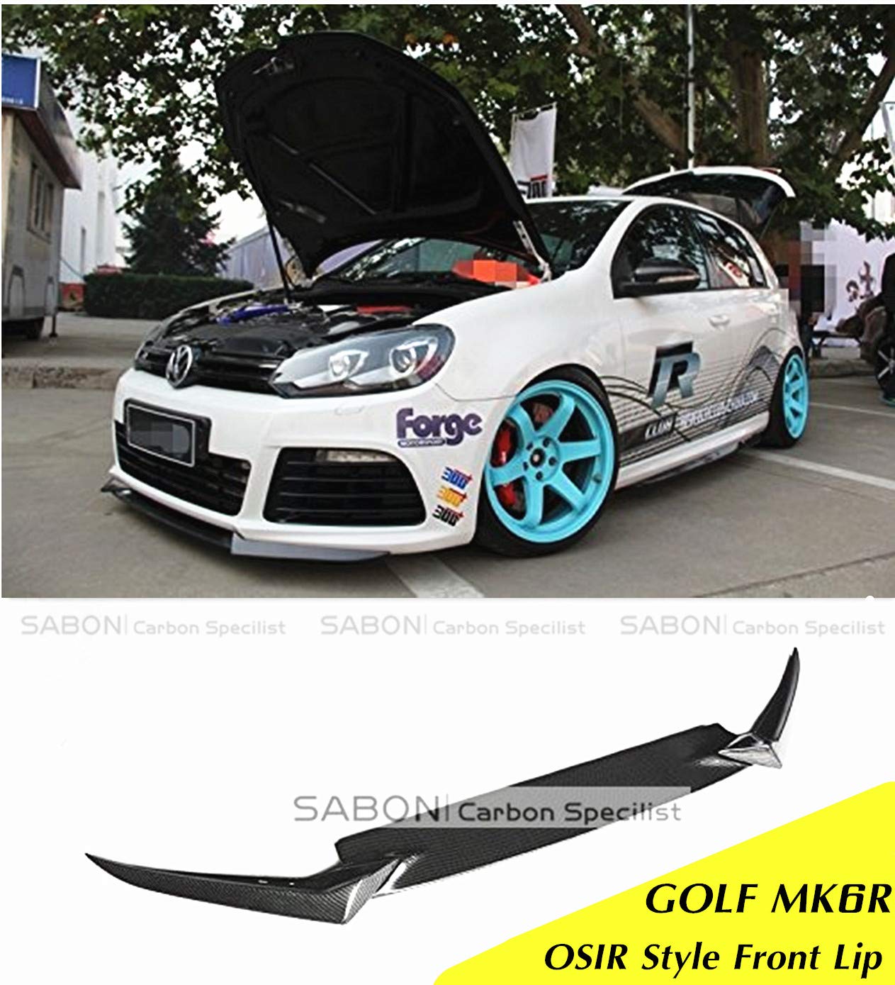 Buy VW Golf R20 MK6 OSIR Style Carbon Fiber Front Splitter Lip Spoiler for Golf R MK6 Online at