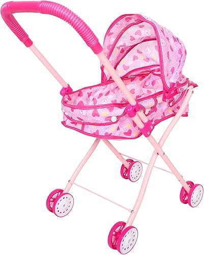 Cochecito plegable para muñecas portátil con diseño realista estilo cochecito para juego interactivo y salidas familiares