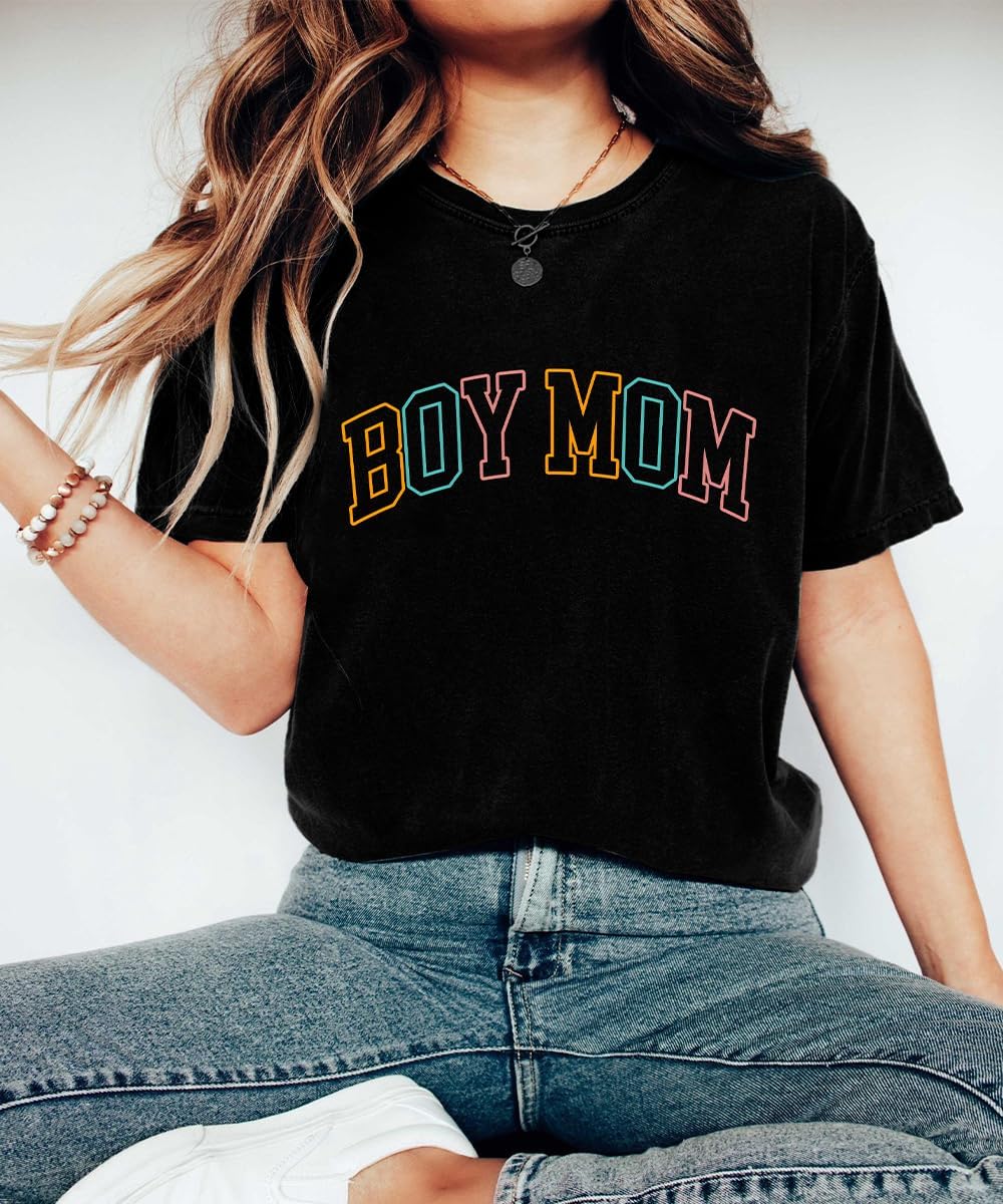 Boy Mom Shirt for Women Oversized Mama Tshirt Mom Lift T-Shirt Gift for Mom Casual Tee Tops - Image 5