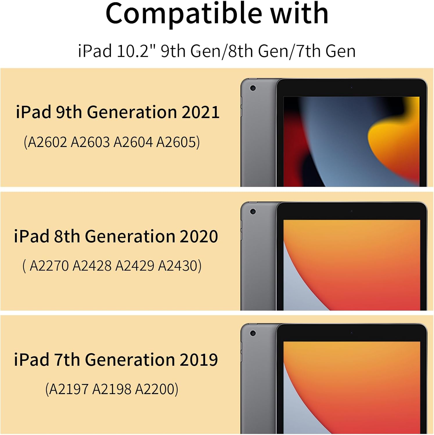 KENKE Case for iPad 9th / 8th / 7th Generation 10.2 inch (2021/2020/2019 Released), Clear Back, TPU Shockproof Frame Cover [Built-in Pencil Holder, Support Auto Sleep/Wake] for ipad 10.2", Gray