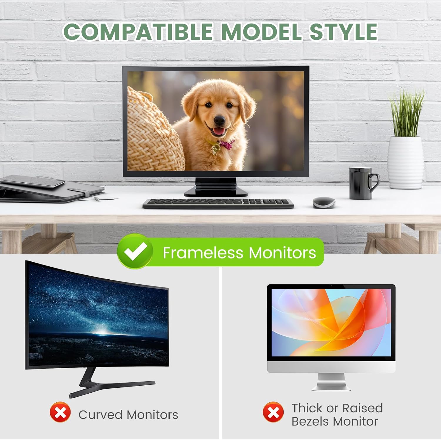 [2 PACK] 27 Inch Removable Hanging Computer Privacy Screen for 16:9 Widescreen Monitor, Matte, Anti-Glare, Bluelight Block, Eye Health Protection, Size: 613 * 370mm