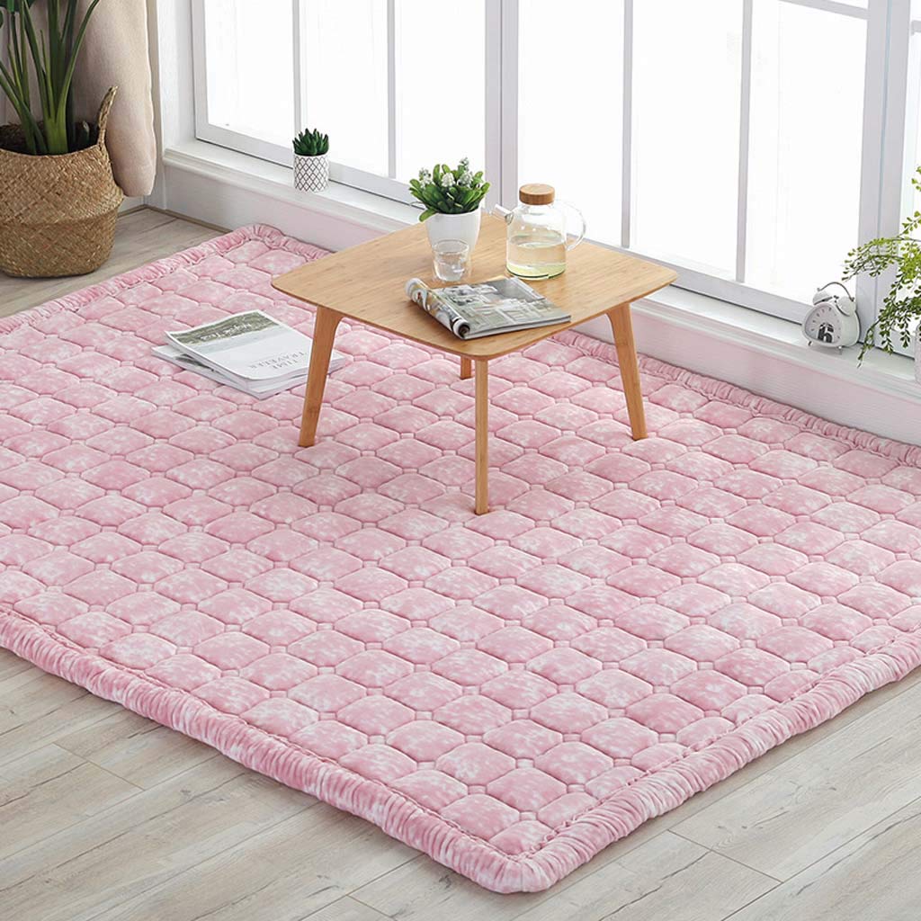Tapis matelassé court en peluche 150x200cm lavable pour salon