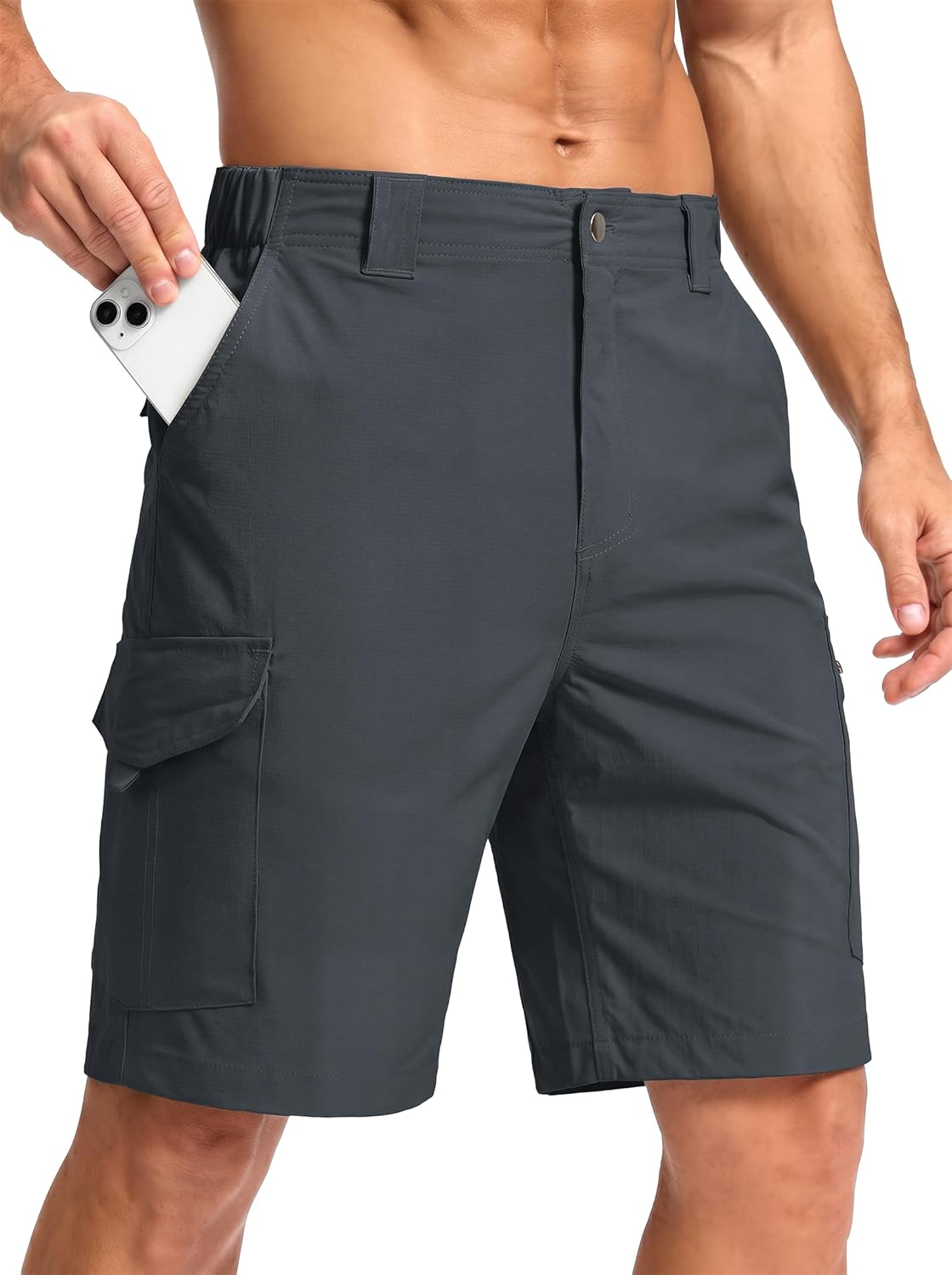 Hiking Shorts for Men Cargo Casual Quick Dry Lightweight Stretch Waist Outdoor Fishing Travel Shorts
