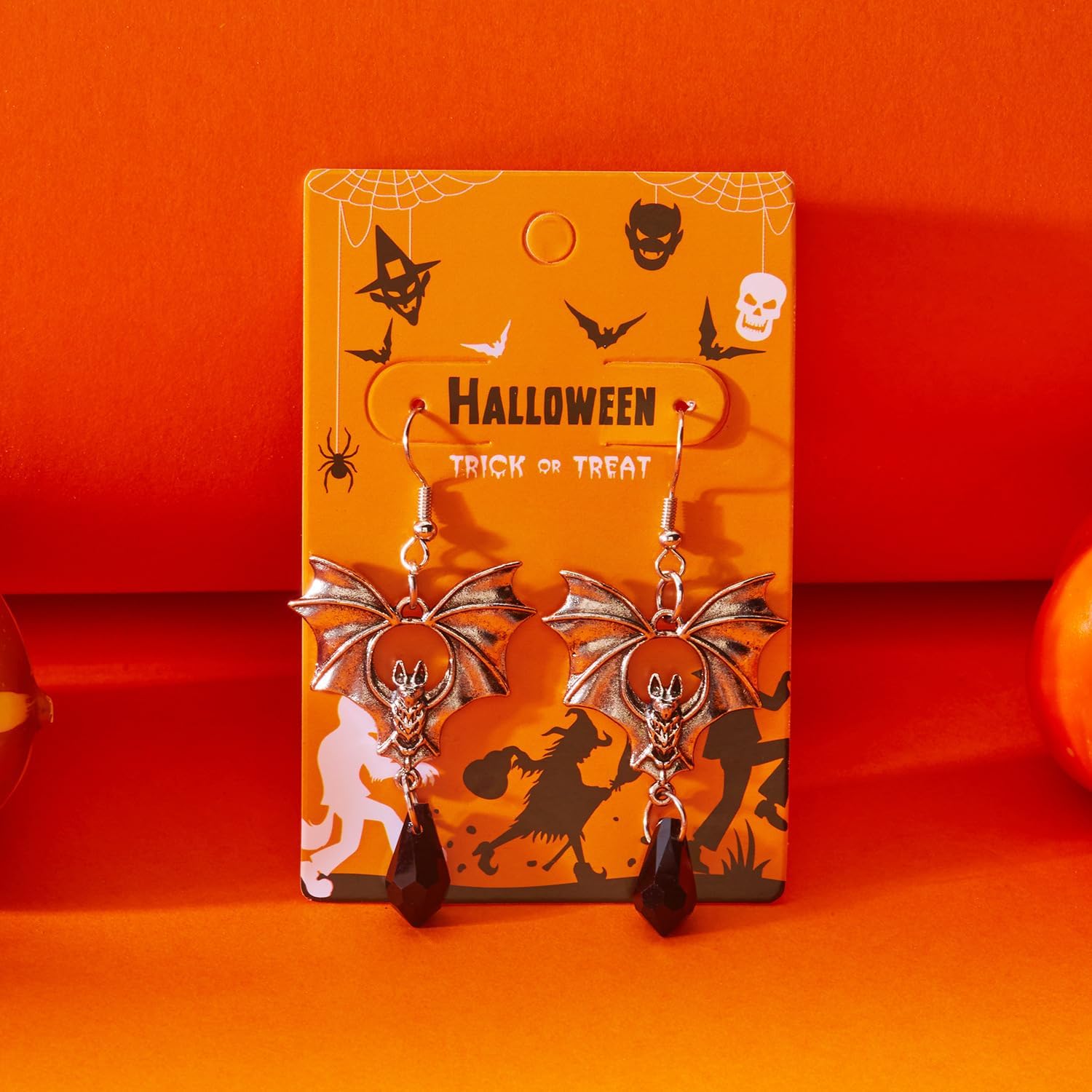 Halloween Earrings Cute Gothic Bat Stars Moon Blood Drop Dangle Earrings Goth Vampire Dresses Accessories Halloween Costume Jewelry for Women - Image 5