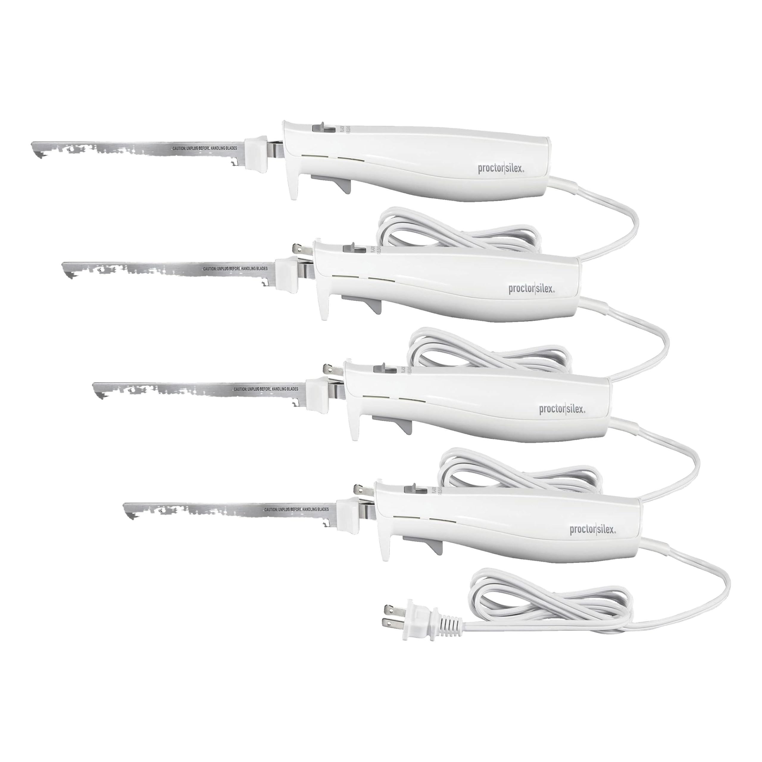 Proctor Silex Easy Slice Electric Knife With Serrated Stainless Steel Blade, 8" (Pack of 4)