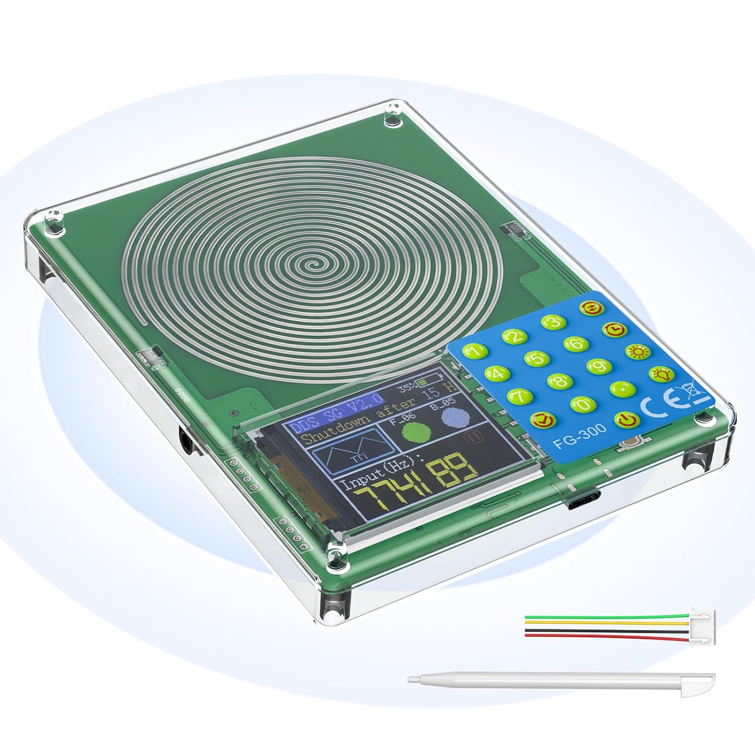 Riiai Frequency Generator: Schumann Wave Generator for Healing, 0.001Hz‑200kHz Portable Signal Generator with Rechargeable Battery, Color Screen, Multiple Waveforms for Sleep Aid, Mood Relief