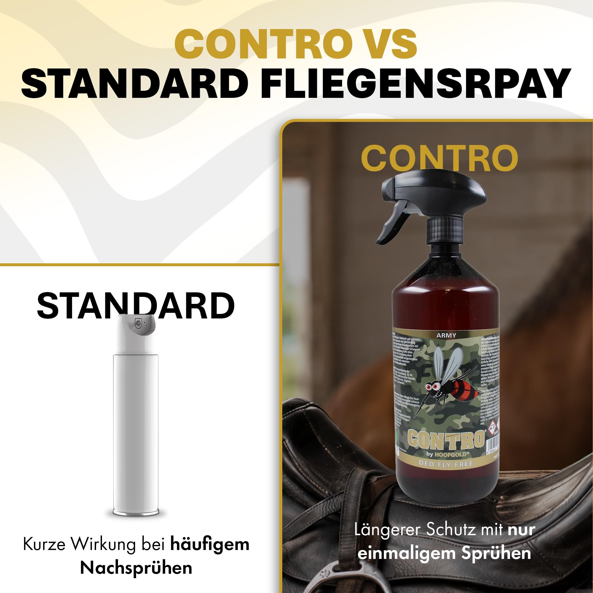 Contro Fliegenspray Pferd 1000 ml - Bremsenspray & Insektenschutz gegen Fliegen, Bremsen & Mücken - langanhaltender Fliegenschutz für Stall, Weide, Ausritt & Turnier | Gegen Fliegen, Bremsen & Mücken - langanhaltender Schutz bei Ausritt, Turnier, Koppel,