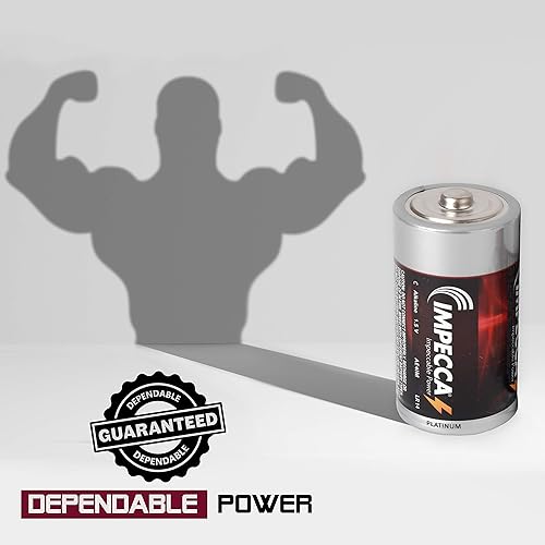 Miniatura 5 de Impecca C Batteries, pilas alcalinas multiusos (paquete de 24) de alto rendimiento, larga duración y resistentes a fugas, 24 unidades LR14 - Serie