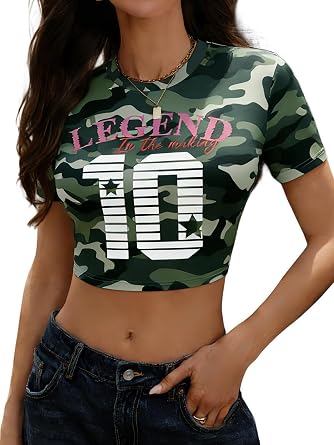 Womens Slim Fit Crop Tops 2026 Fashion Summer Basic Tee Short Shirts Trendy Tight Stretchy for Casual Wear