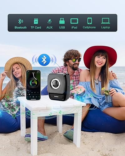 Miniatura 7 de SHIDU Amplificador de voz de 35 W con micrófono inalámbrico (de mano y auriculares), megáfono portátil Bluetooth para profesores, guías turísticos,