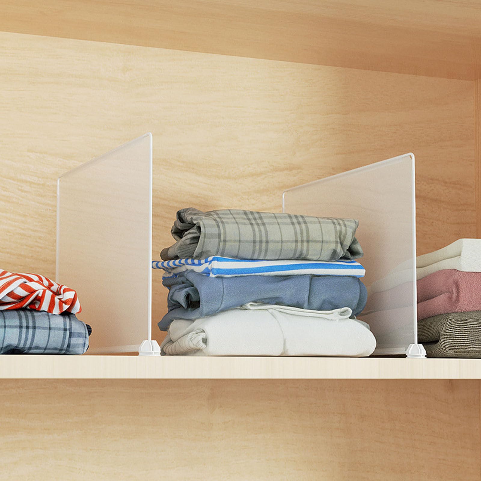 mumisuto 8 Stück Regaltrenner,Transparente Regalteiler Multifunktionaler Shelf Divider,Kleiderschrank Regaltrenner Schrankregaltrenner für Bücherregale,Schränke,Küchenschränke,Badezimmer,30x30cm