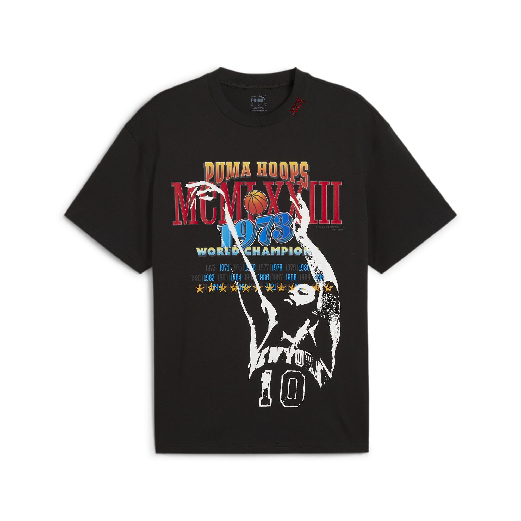 Puma Mens Power Graphic Tee, Puma Black/Crowd Craze, XL
