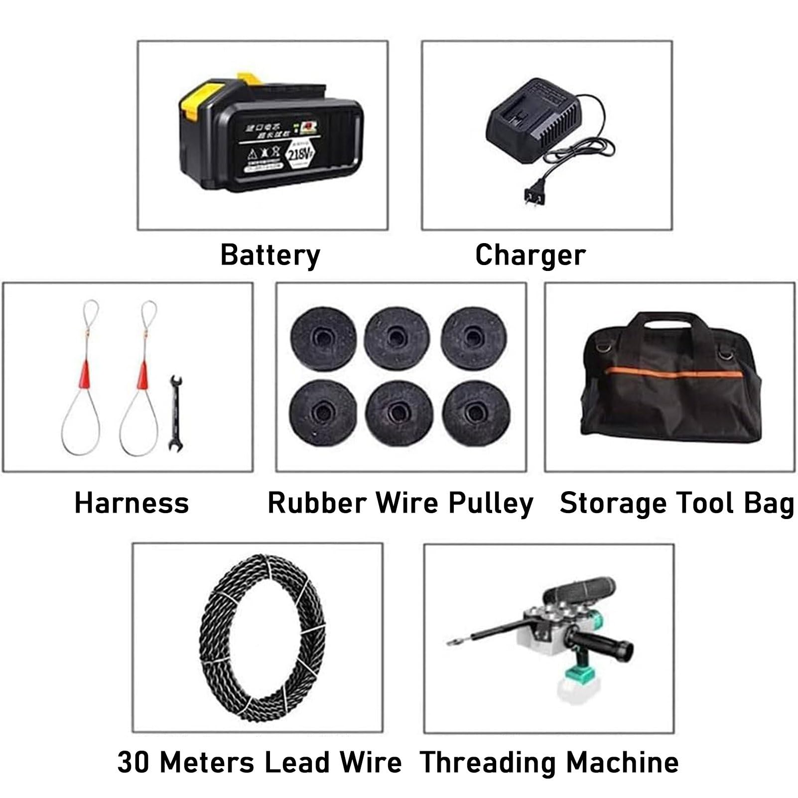Kabelzieher Elektrikerkabel-Einfädelgerät für versteckte Rohre, Elektriker-Drahtzieher, automatische elektrische Fadenmaschine, Wand-Drahtziehmaschine, 40 m/min elektrisches Drahtziehwerkzeu