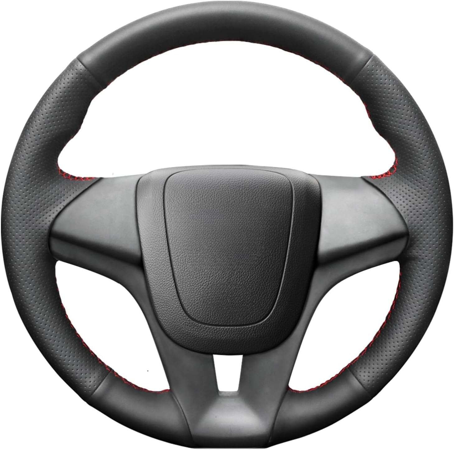 MEWANT Hand-Stitched Steering Wheel Cover Wrap for Chevy Cruze 2009-2014 Aveo 2011-2014 Orlando 2010-2015 Holden Cruze 2010 Ravon R4 2016-2018 Black Accessories Protector