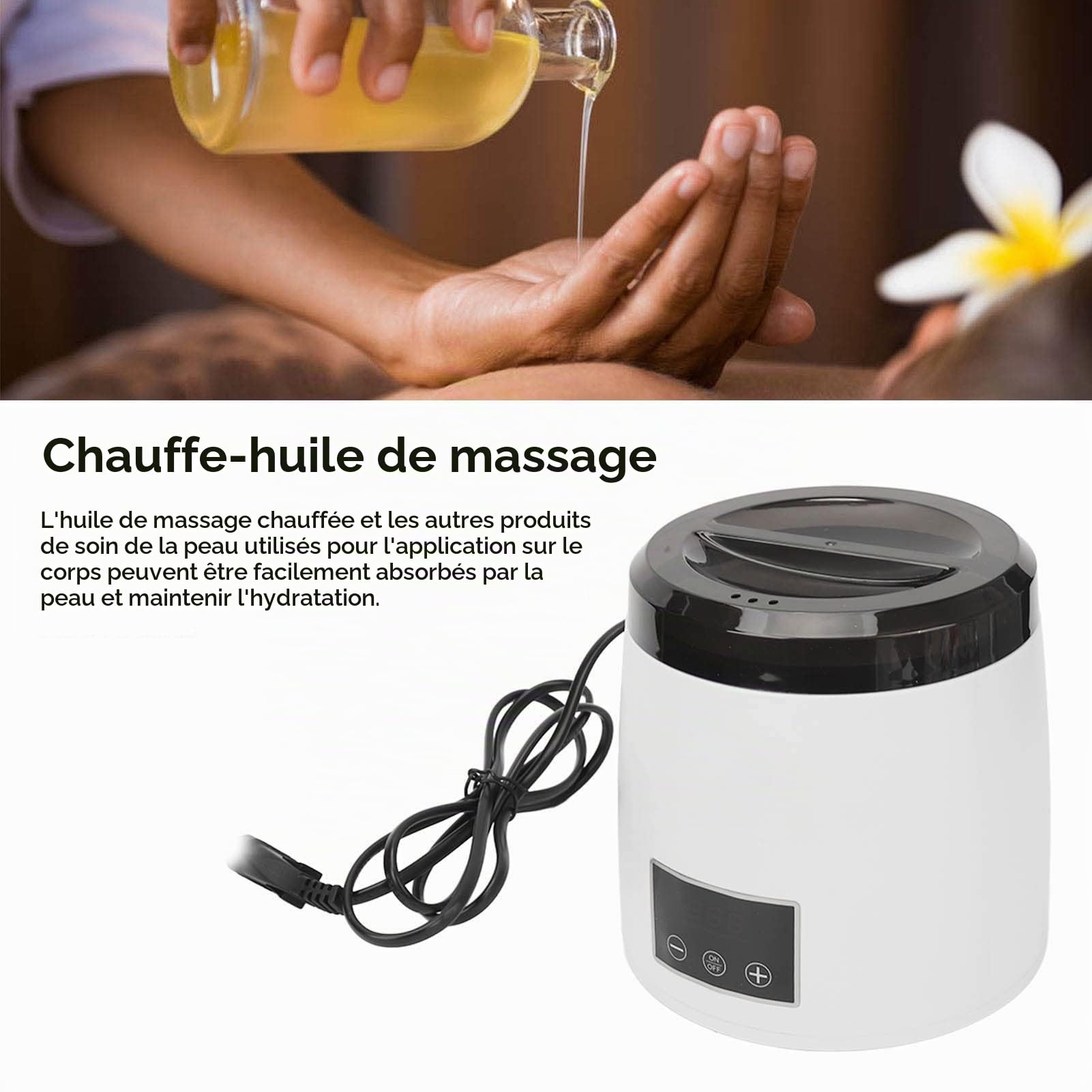 Chauffe-huile de Massage, Chauffe-huile électrique Professionnel pour Massage, Résistant aux Bâtons, Chauffe-cire à Chauffage Rapide Réglable pour Lotion Lubrifiante, Excellent Choix pour(#1)