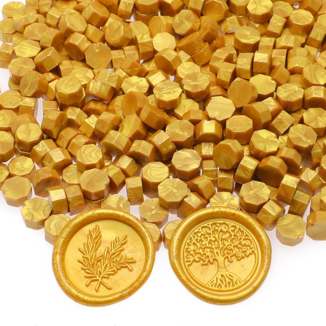 100 piezas de perlas de cera para sellar para invitaciones, tarjetas, sobres, embalaje de vino, envoltura de regalos, kit de sello de cera octogonal