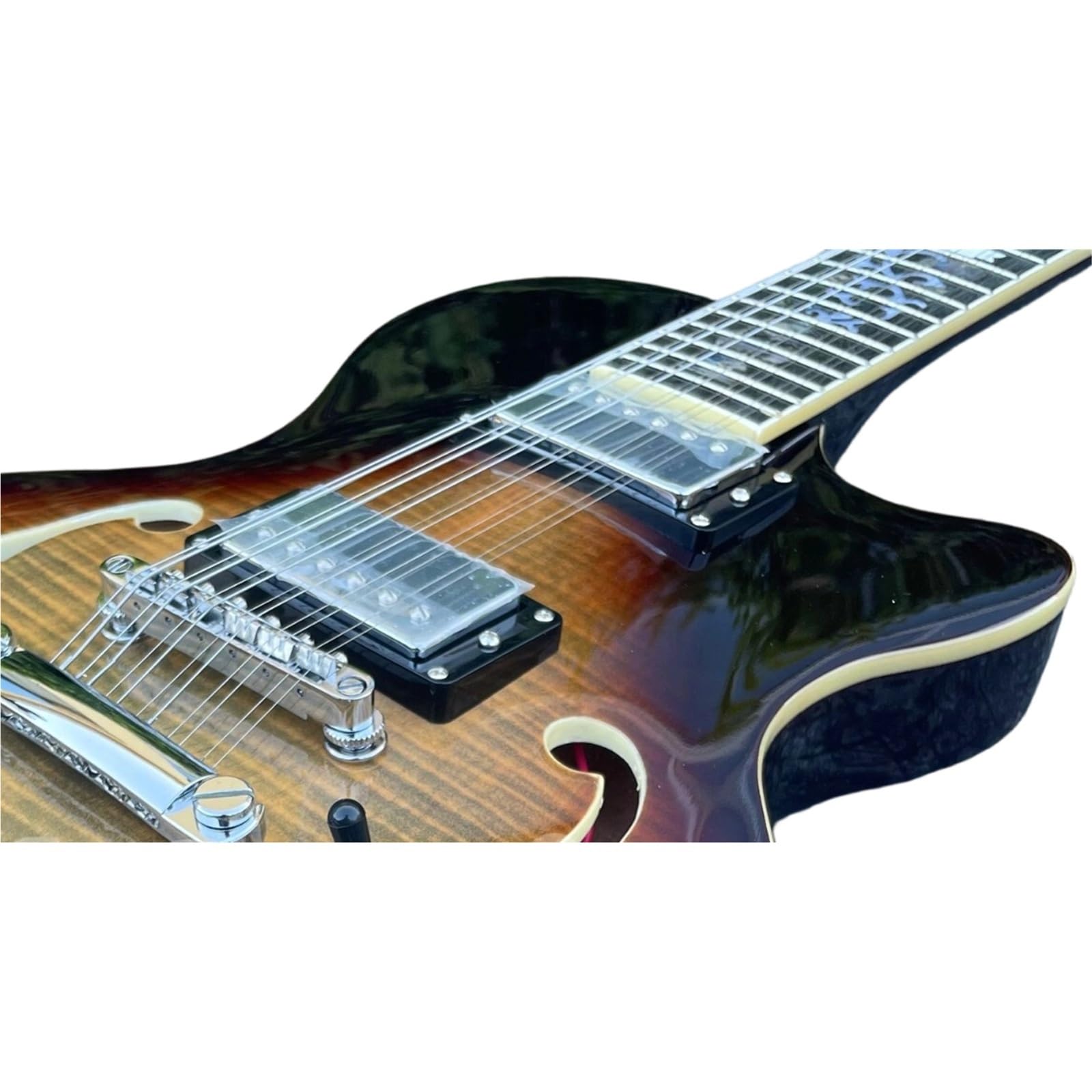 Chitarra Elettrica Pickup Humbucker A Corpo Semi Cavo Per Chitarra Elettrica A 12 Corde Hardware Cromato