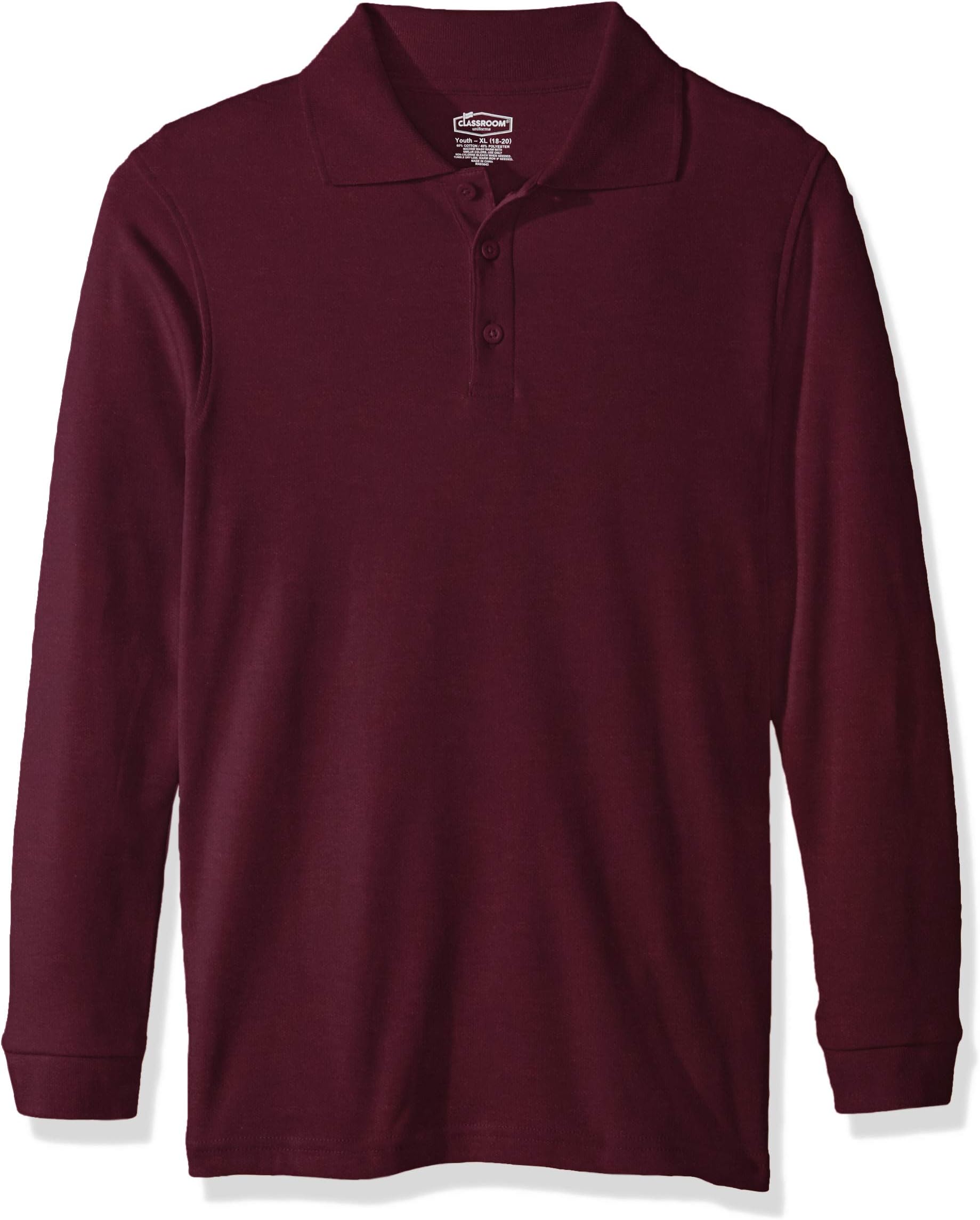 Classroom Uniforms58732 Youth's LS Interlock Polo