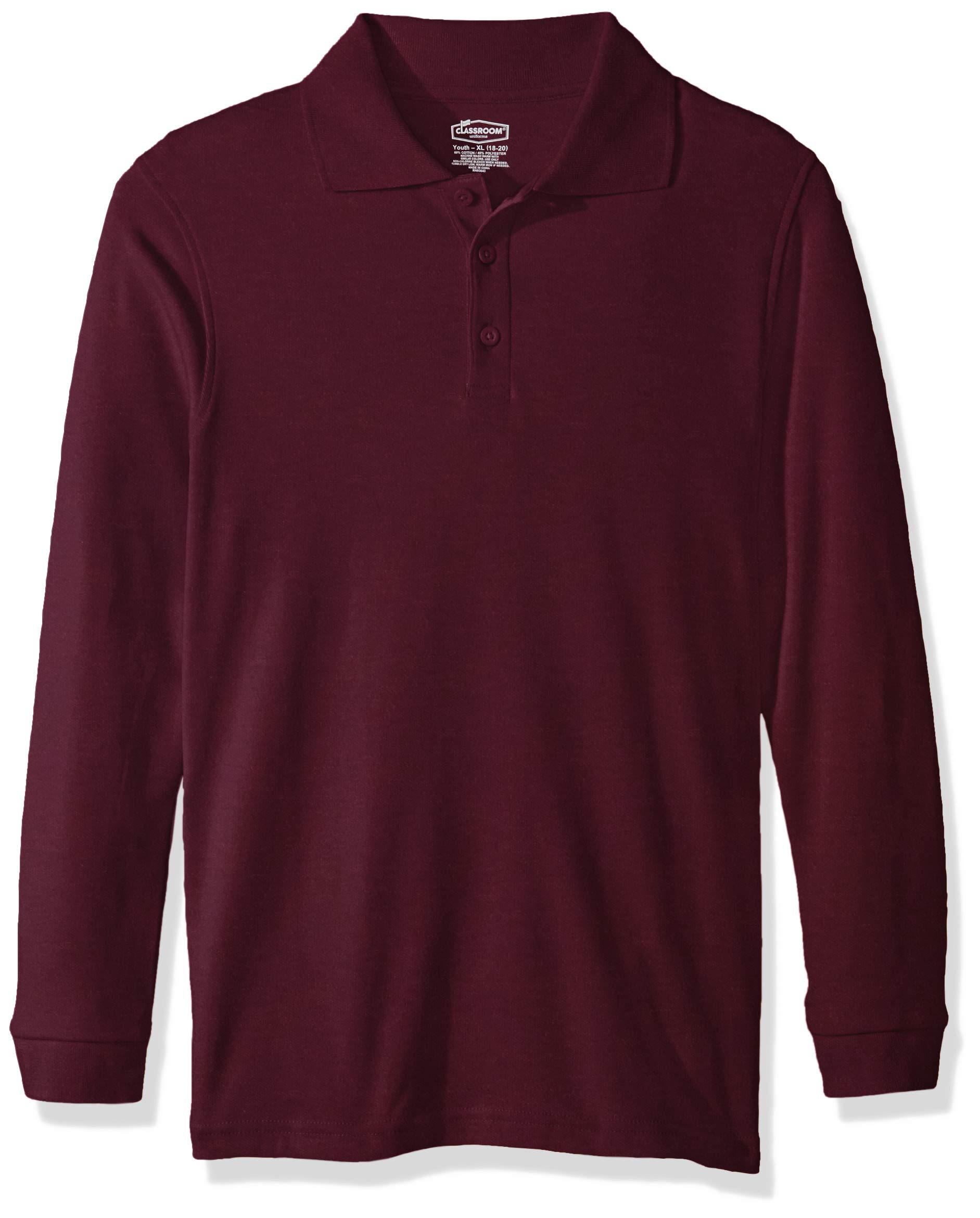 Classroom Uniforms58732 Youth's LS Interlock Polo