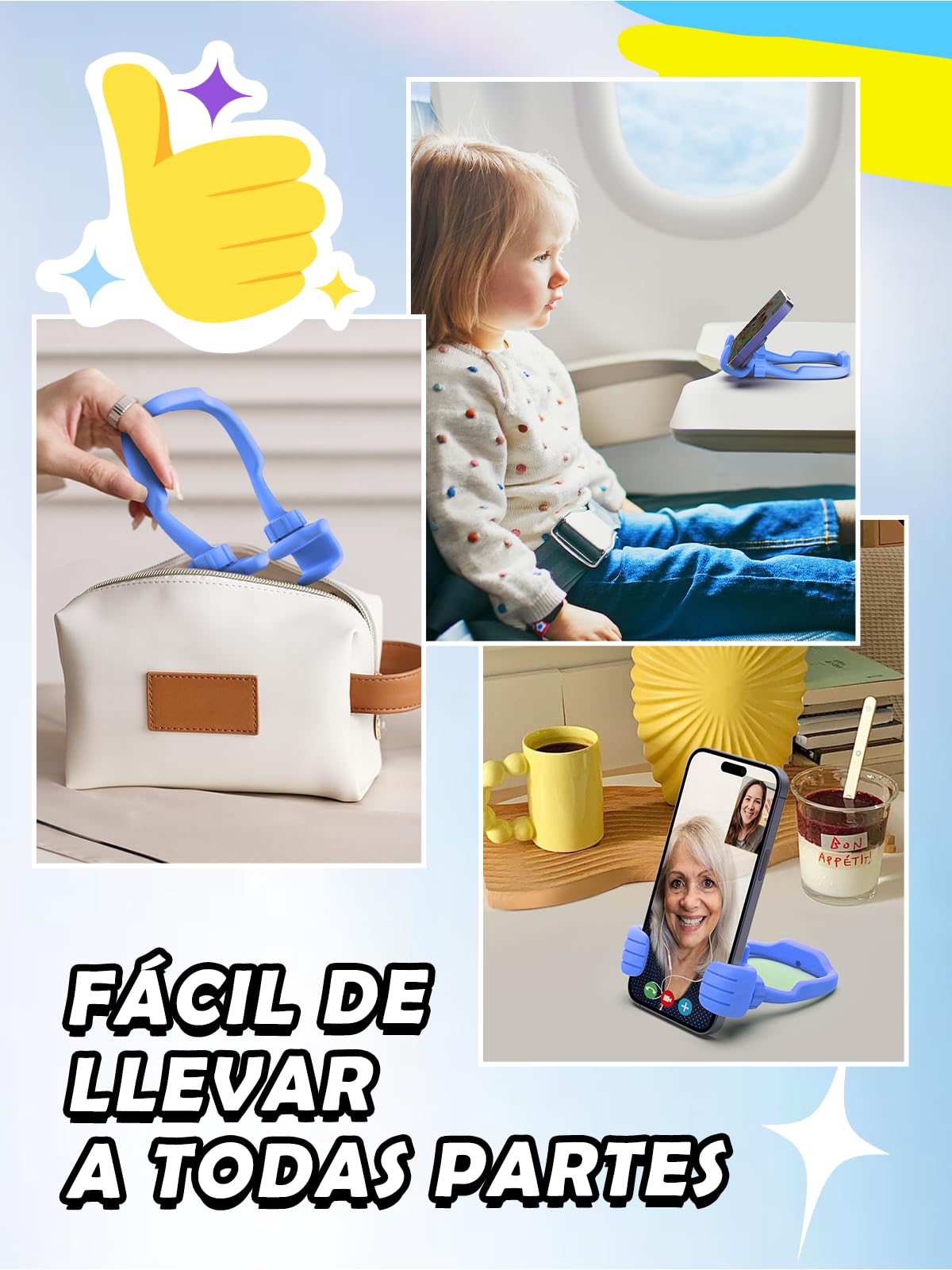 CALDEVER Noël Cadeau Lutin Nikolaus - Lot De 2 Supports Téléphone Pouce